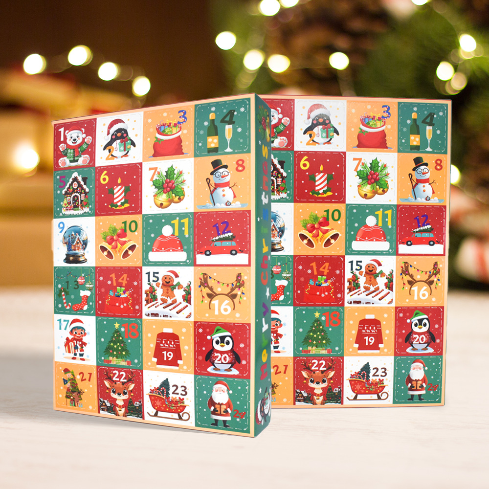 Wedding Supply Kit - 1-5 個のクリスマスサプライズボックスカレンダーボックスキット DIY 面白い 24 日間のクリスマスカウントダウンブラインドケースクリスマスパーティー用品用