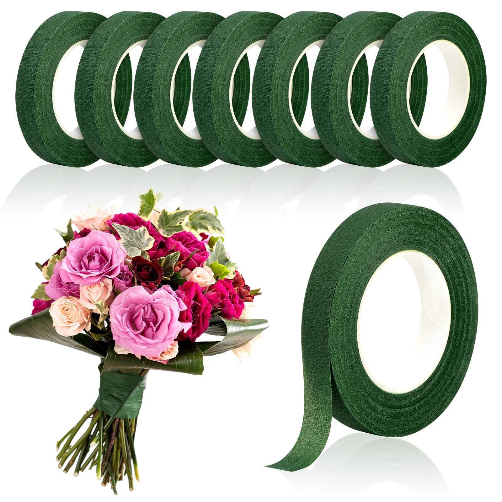 Wedding Floral Supply - 20 ヤードグリーンブーケ花柄テープ自己粘着包装紙テープ花屋包装 DIY 装飾花結婚式の用品