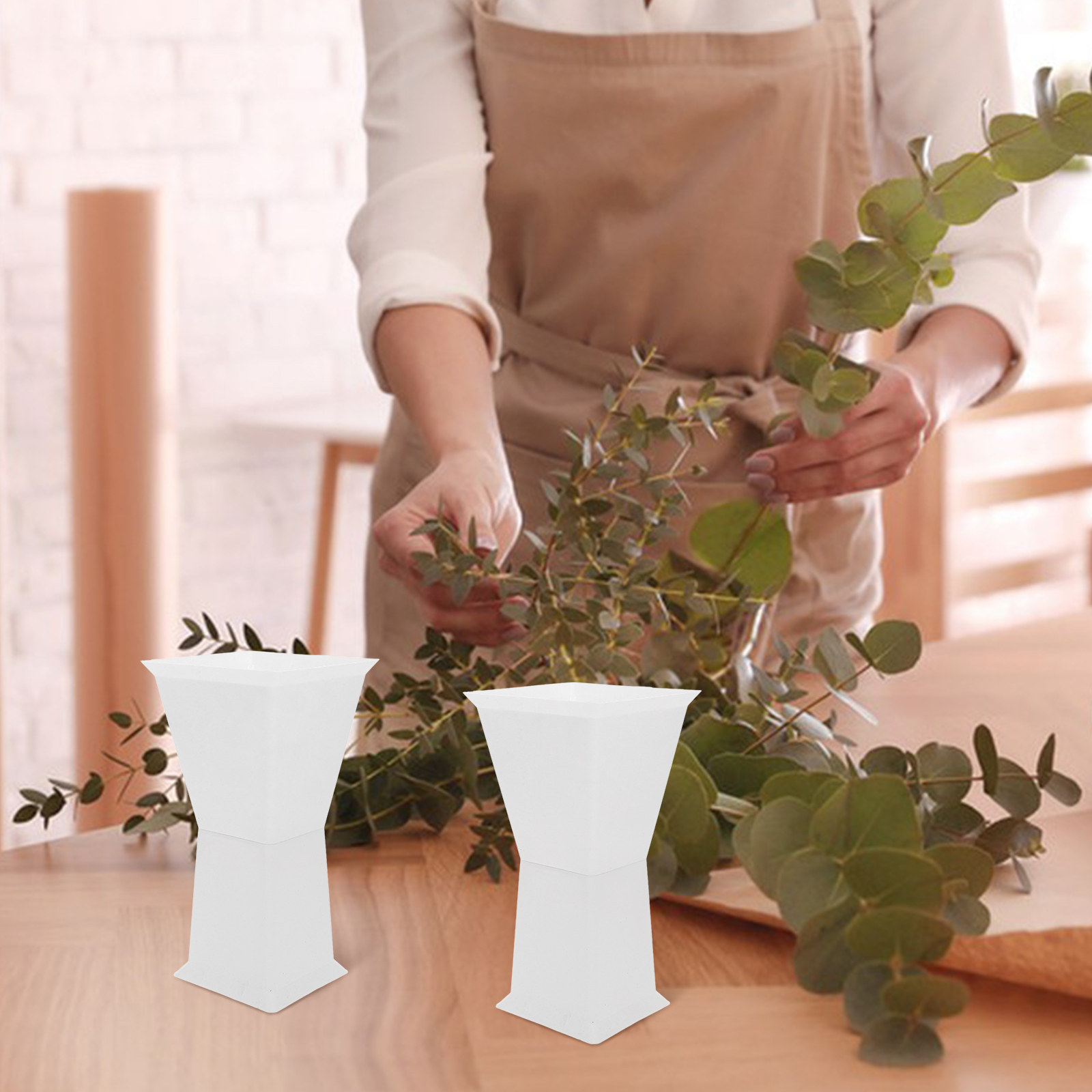 Wedding Floral Supply - 10個入り正方形フラワーアレンジメントベース プラスチック製ブーケライナー DIYウェディングパーティー 花屋用品に最適