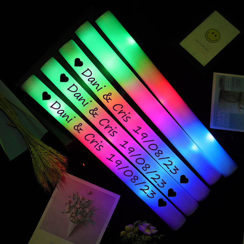 Wedding Supply In Bulk - 12/30/60 個 LED グロースティックバルクカラフルな RGB グローフォームスティック応援チューブダークライトクリスマス誕生日ウェディングパーティー用品