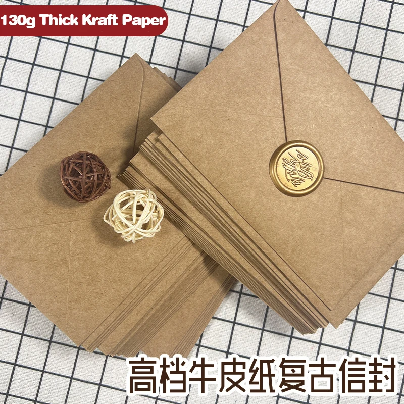 Wedding Supply Business - 50 個クラフト茶色の紙封筒 108 × 158 ミリメートル結婚式の招待状ビジネス用品ポストカードギフトボックス包装収納文具