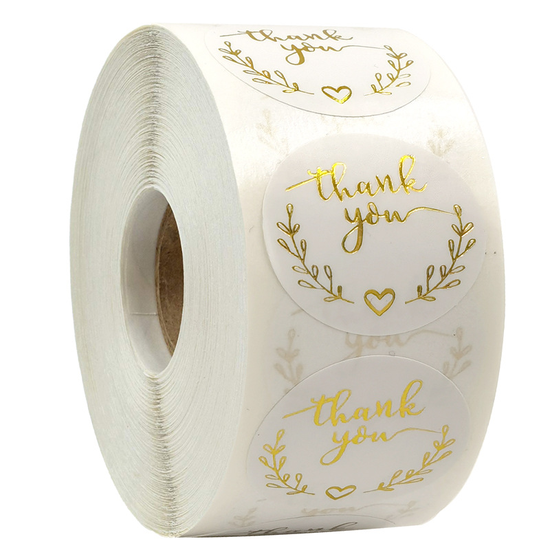 100-500 個ゴールドありがとうステッカー中小企業用品ウ - Wedding Supply Business のレビューと価格