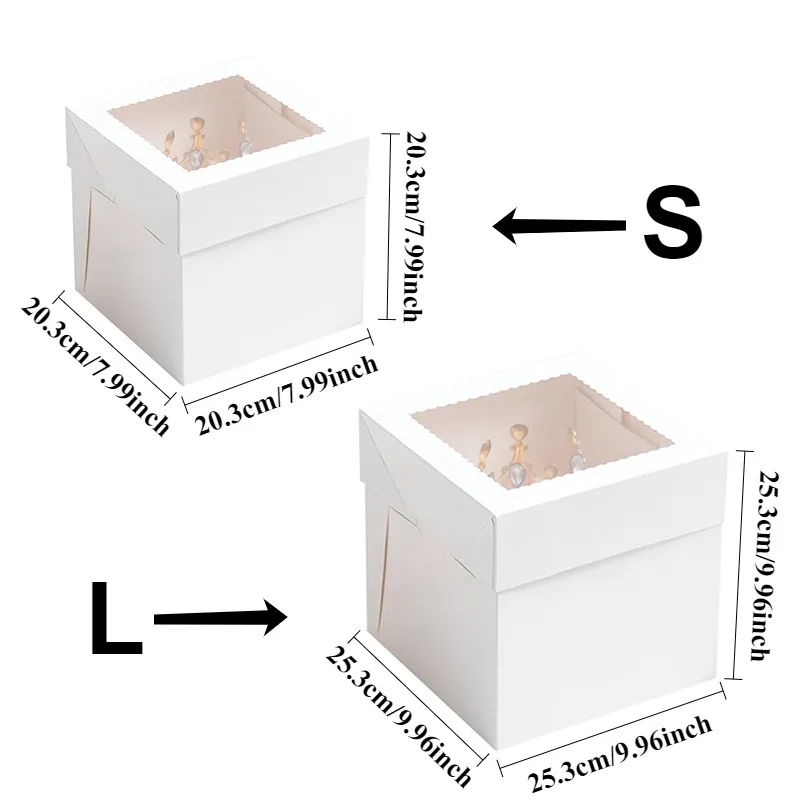 yes2/4/6 個使い捨て白いケーキボックス窓付き結婚式誕 - Wedding Supply Decor のレビューと価格