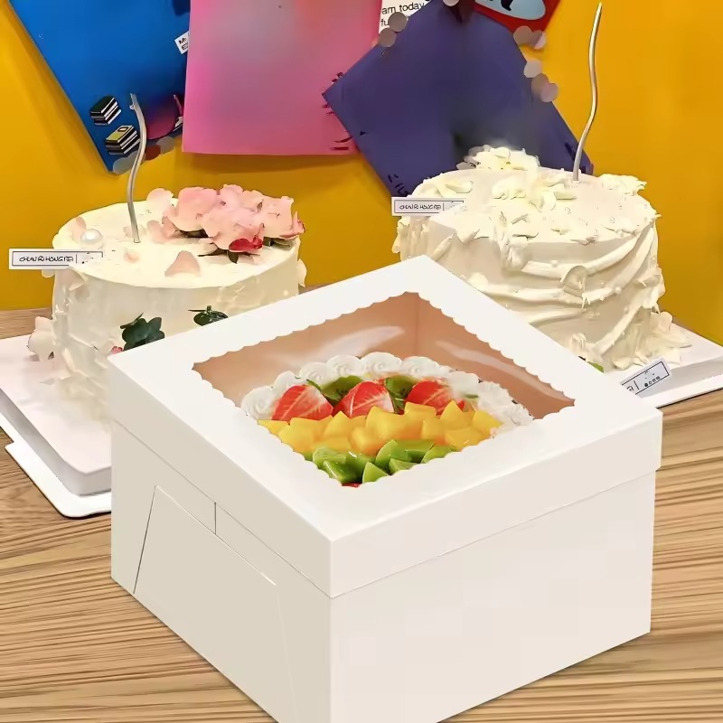 yes2/4/6 個使い捨て白いケーキボックス窓付き結婚式誕 - Wedding Supply Decor のレビューと価格