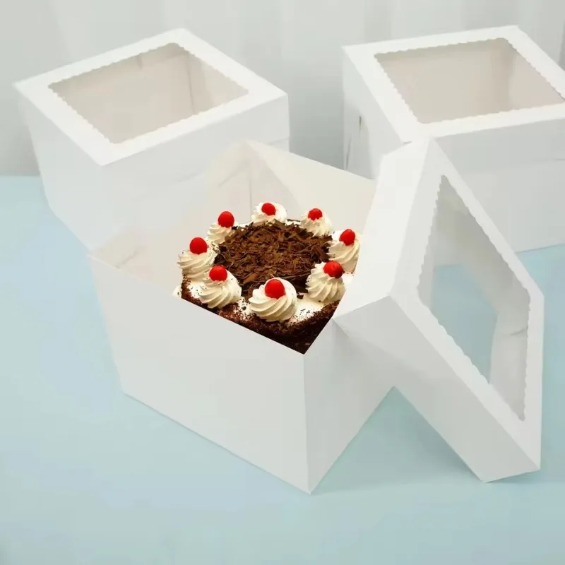 yes2/4/6 個使い捨て白いケーキボックス窓付き結婚式誕 - Wedding Supply Decor のレビューと価格