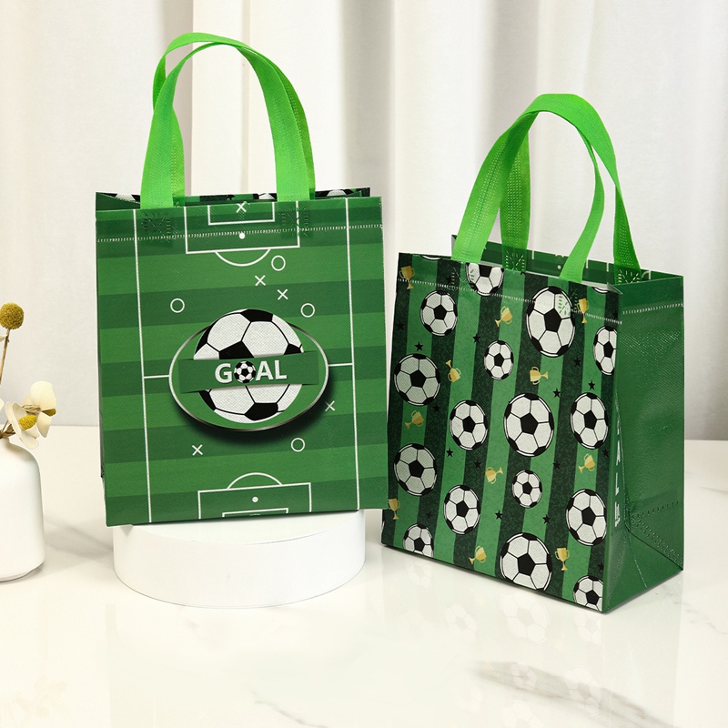 サッカースタイルギフトバッグ4個、サッカー付き不織布トートバ - Wedding Event Supply のレビューと価格
