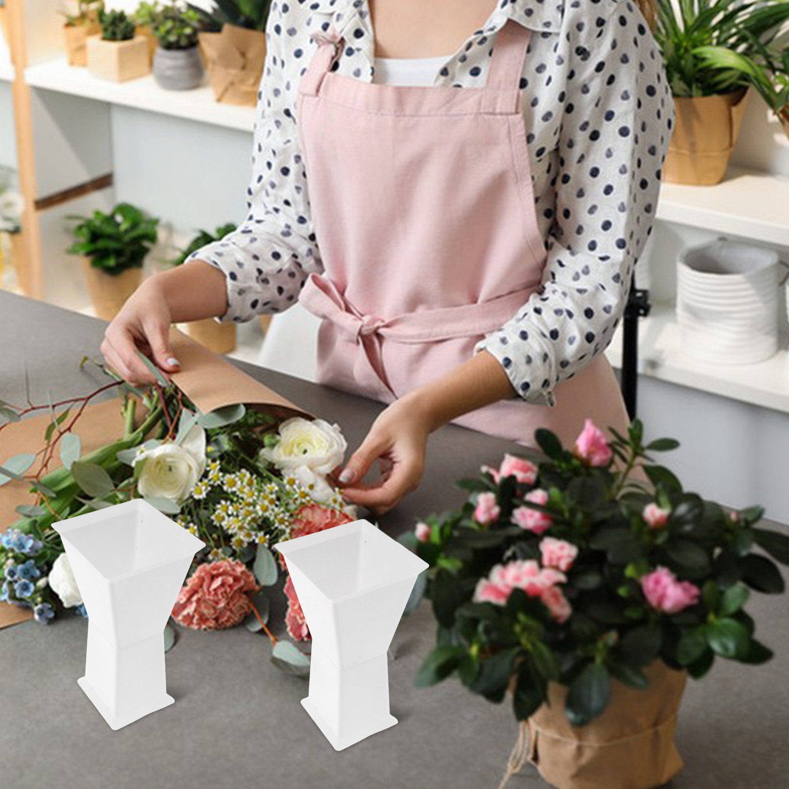 10個入り正方形フラワーアレンジメントベース プラスチック製 - Wedding Floral Supply のレビューと価格