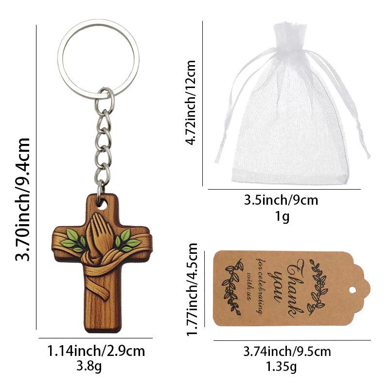 1/3個/1セット 宗教的な木製十字架キーホルダー、バルク販 - Wedding Supply In Bulk のレビューと価格