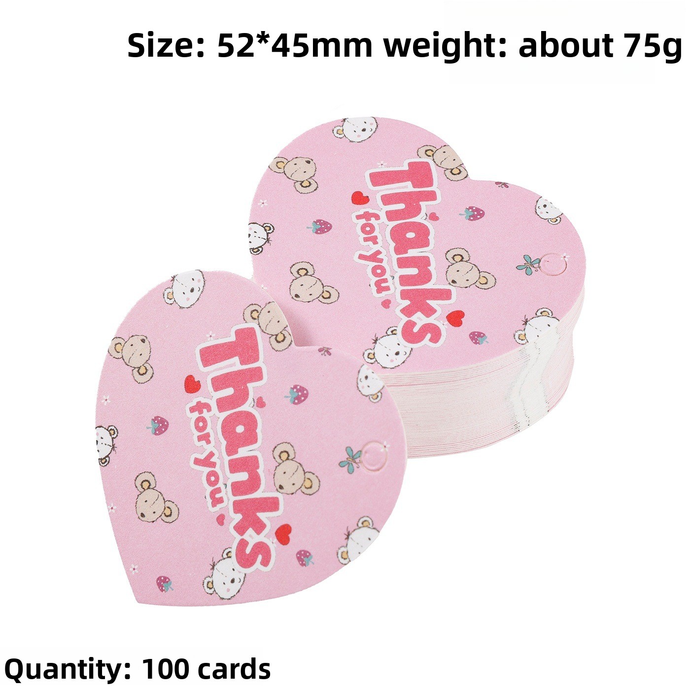 100枚入り サンキューギフトタグカード ハート型 ラブバッ - Wedding Supply Decor のレビューと価格