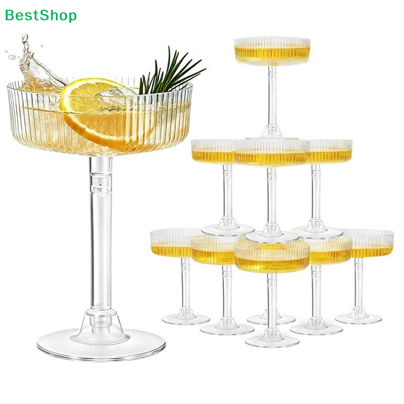 ☽ 10個入り プラスチック製マティーニグラス デザートカッ - Champagne Tower Set のレビューと価格
