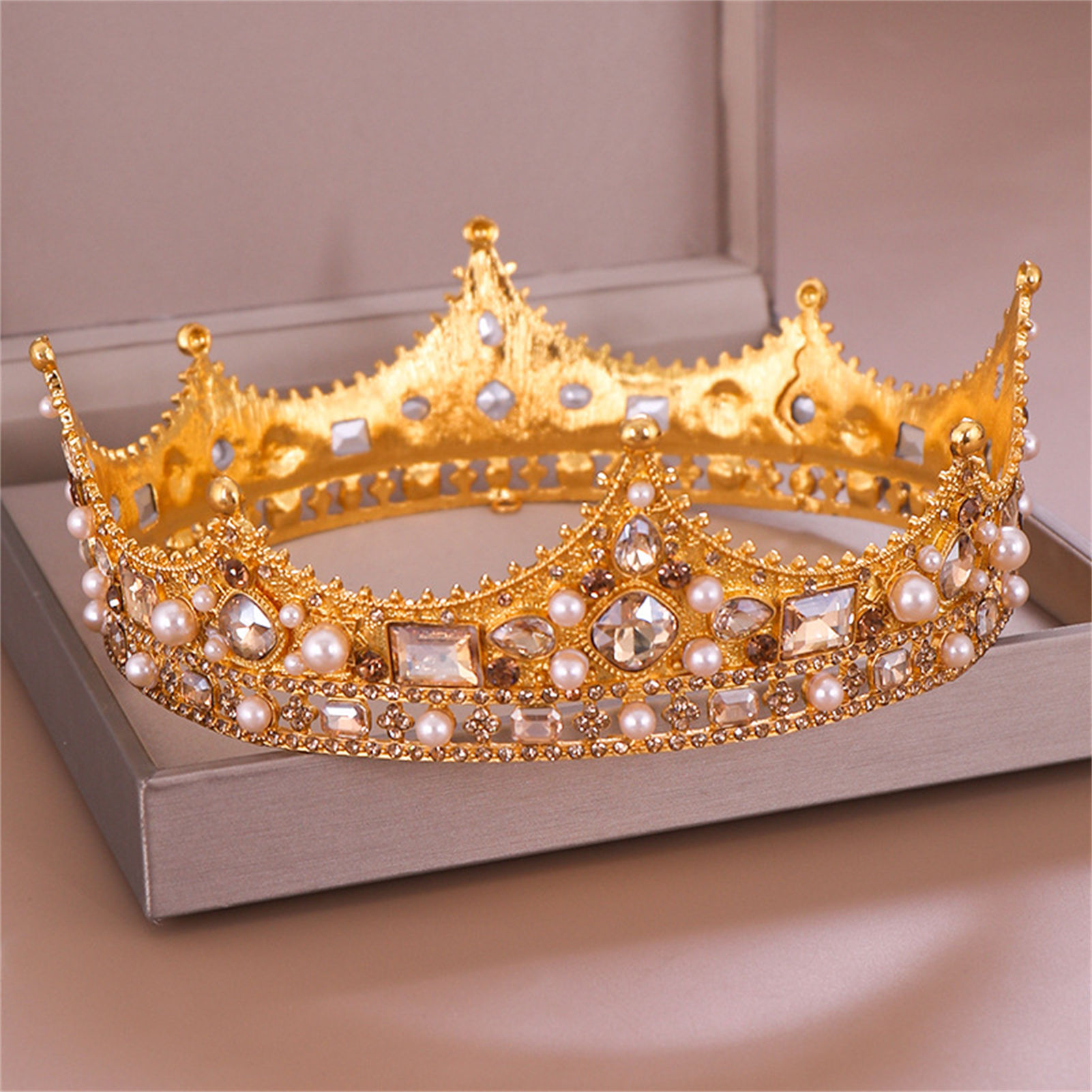 ブライダルクラウンラインストーンティアラバロックヘアアクセサ - Wedding Supply Decor のレビューと価格